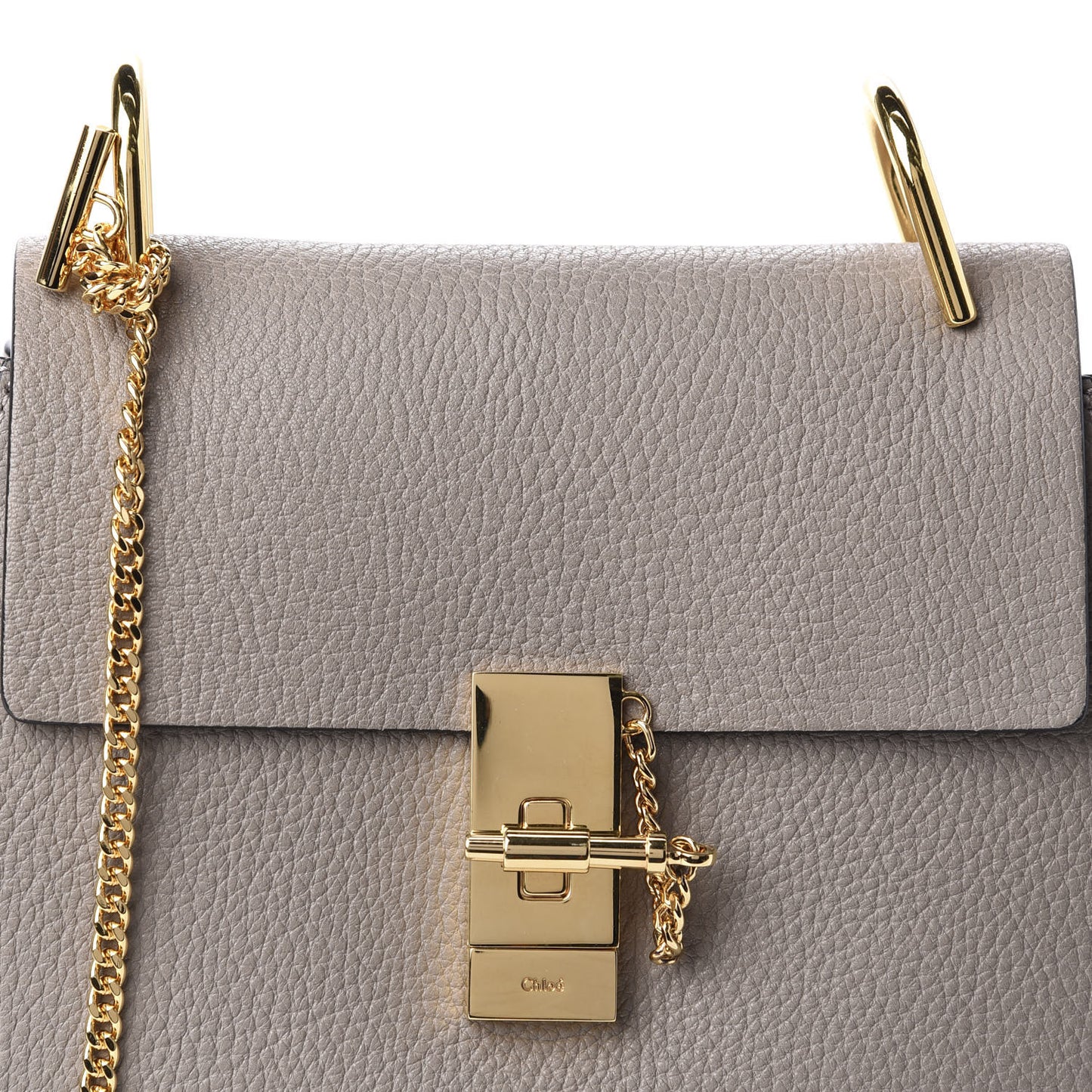 Grained Lambskin Mini Drew Shoulder Bag Motty Grey