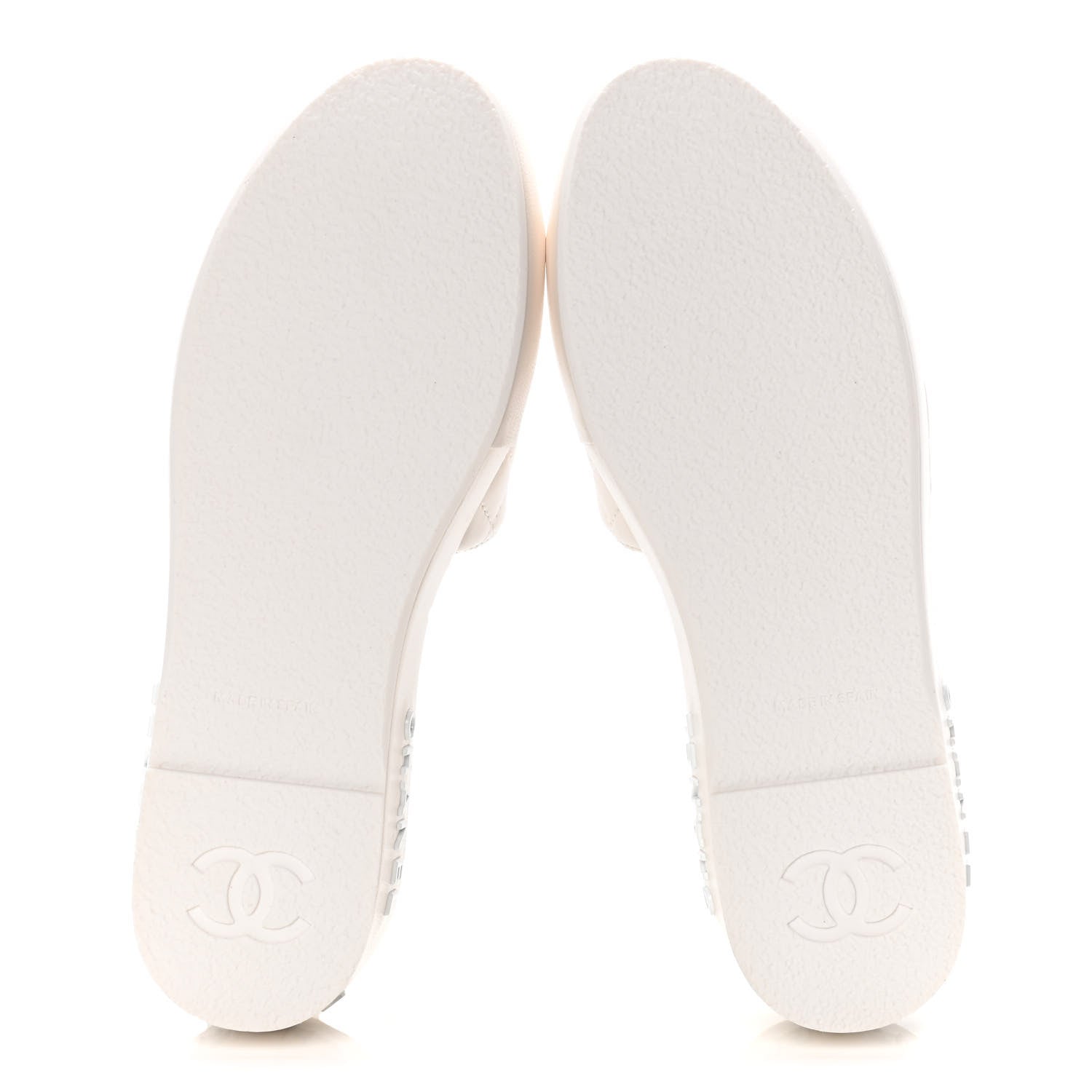 Chanel Lambskin Quilted CC Espadrille Slip On Sandals 39 White 8 of 13