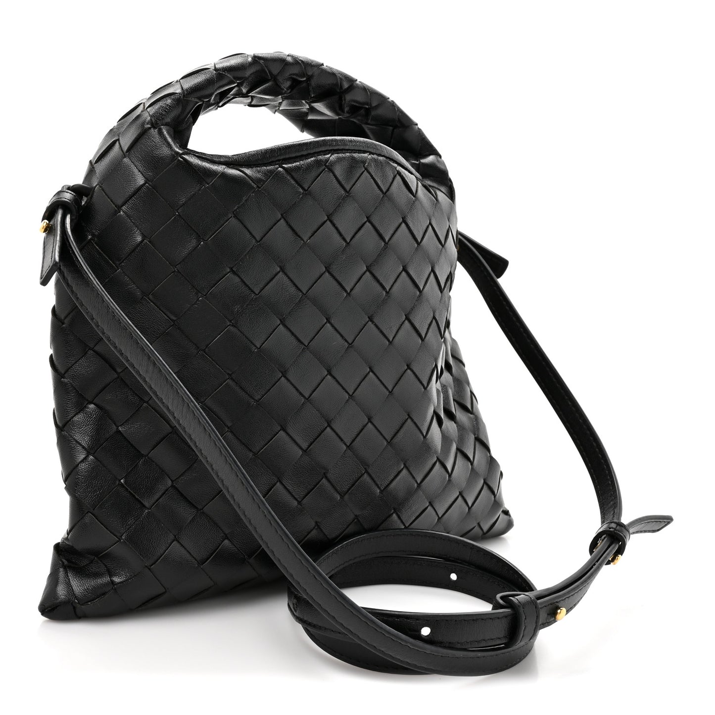 Calfskin Intrecciato Mini Hop Black