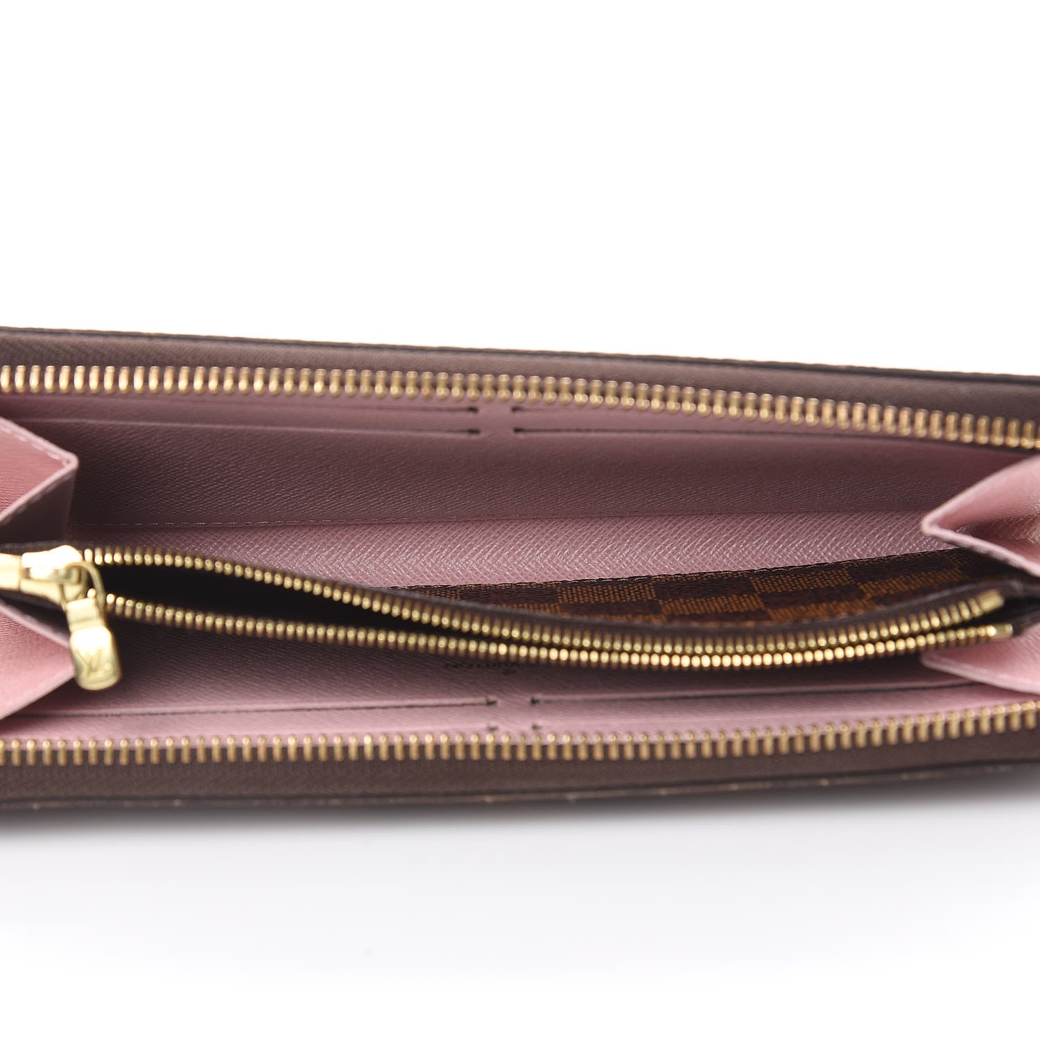 Louis Vuitton Damier Ebene Clemence Wallet Rose Ballerine 5 of 10