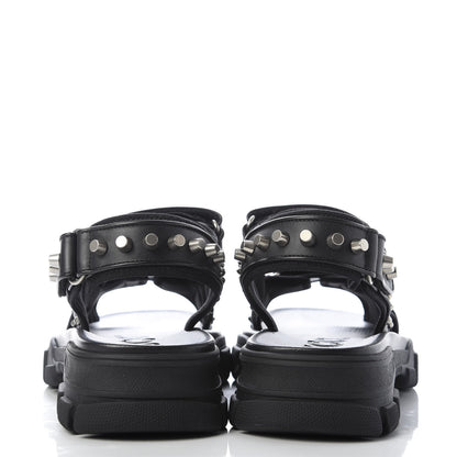 Gucci Nappa Mesh Studded Mens Aguru Sandals 10 Black 6 of 9