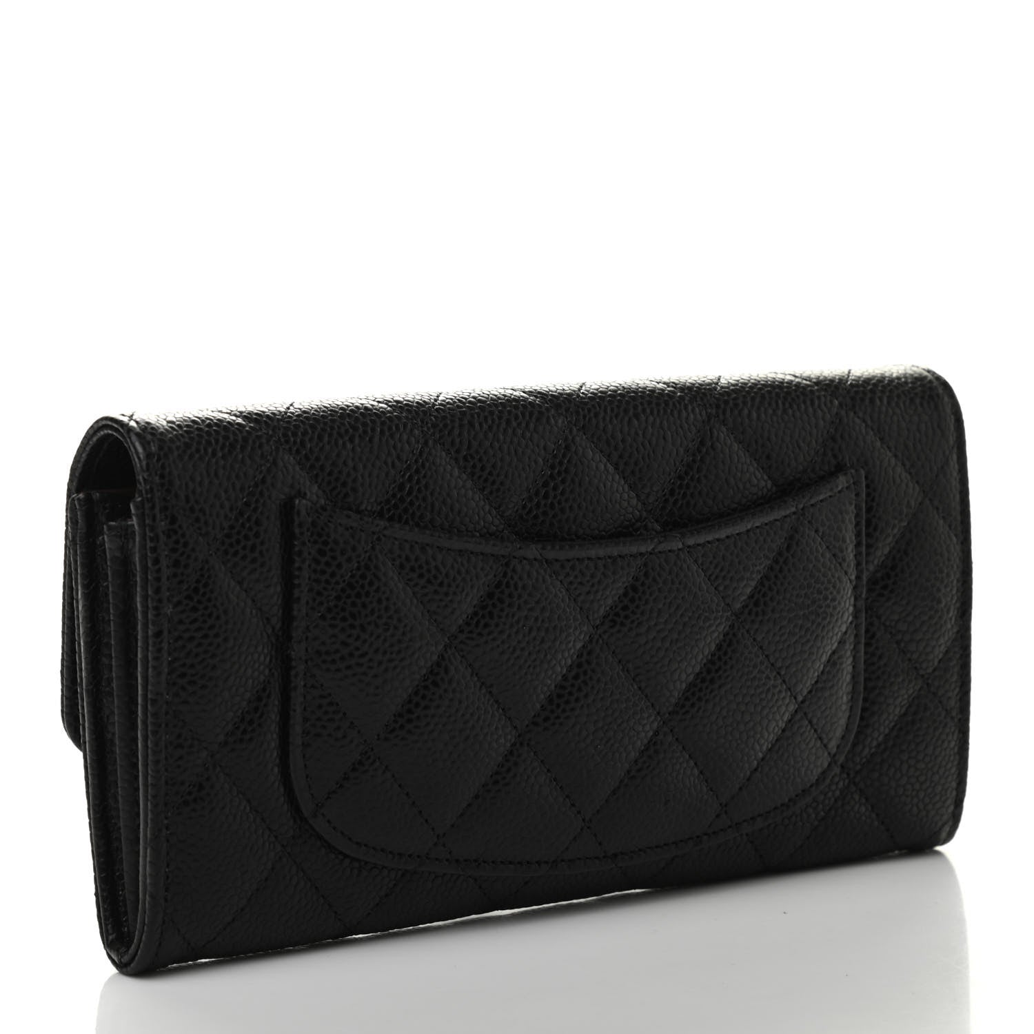 Chanel Caviar Quilted Large Gusset Flap Wallet Black 4 of 8