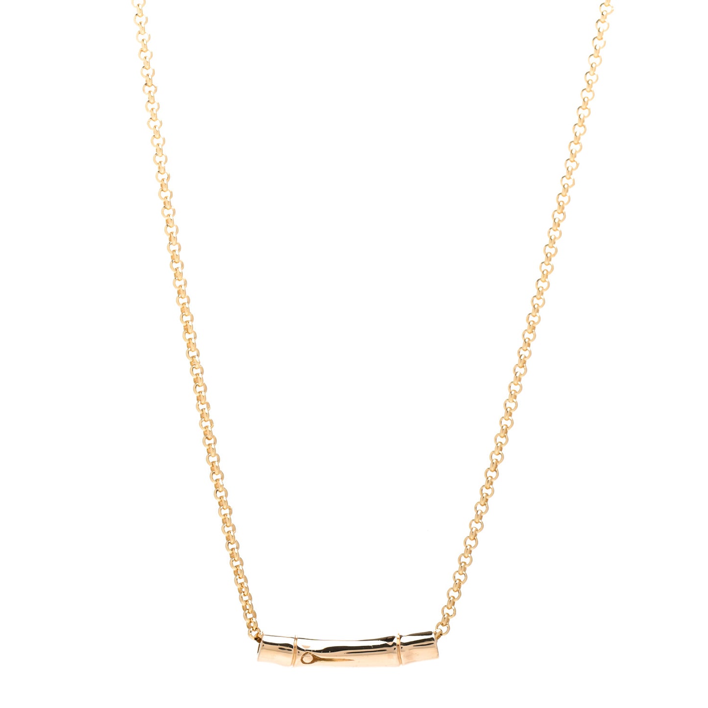 18K Yellow Gold Bamboo Slide Pendant Necklace