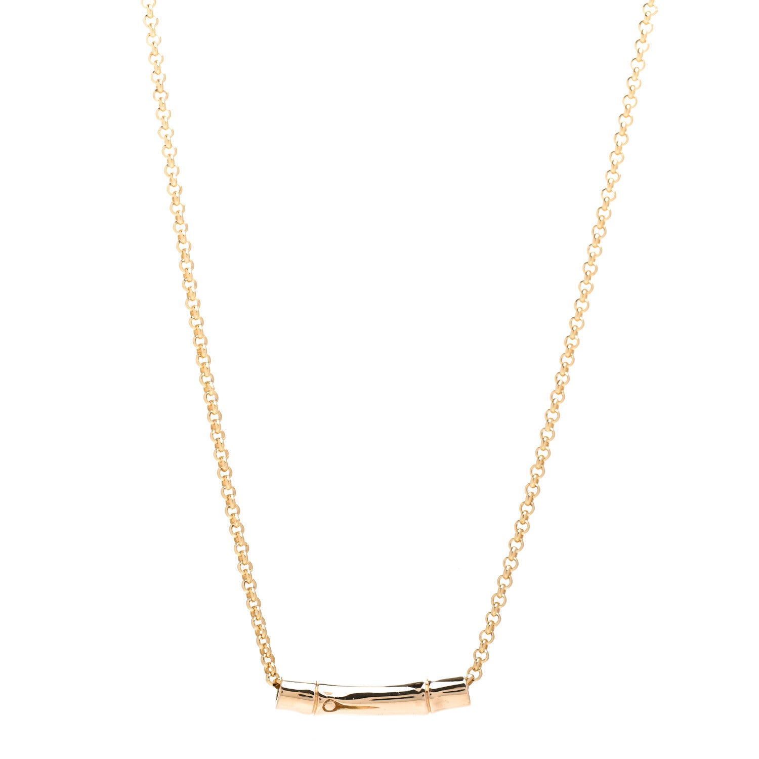 John Hardy 18K Yellow Gold Bamboo Slide Pendant Necklace 1 of 5
