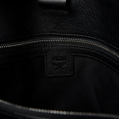 MCM Calfskin Ottomar Monogram Large Essential Tote Black 5 of 14