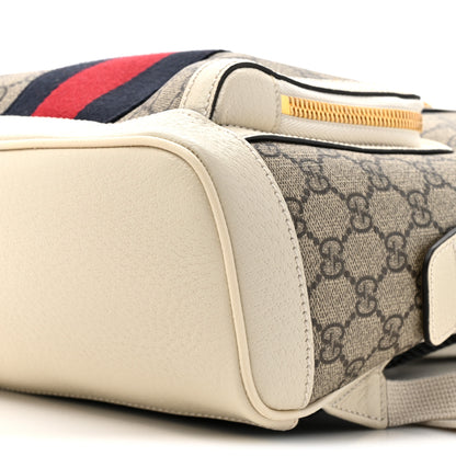 Gucci GG Supreme Monogram Textured Calfskin Web Small Ophidia Day Backpack Beige Ebony Mystic White 9 of 11