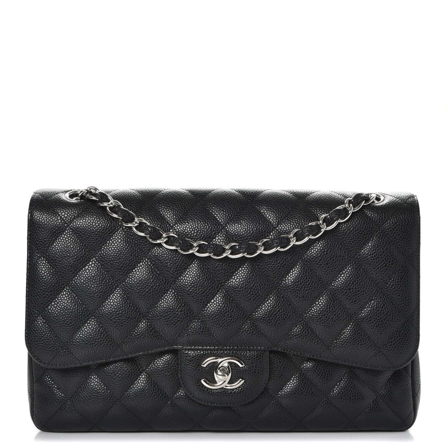 Chanel Caviar Quilted Jumbo Double Flap Black 1 of 8