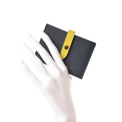 Celine Grained Shiny Calfskin 2 Compartment Card Holder Slate 2 of 7
