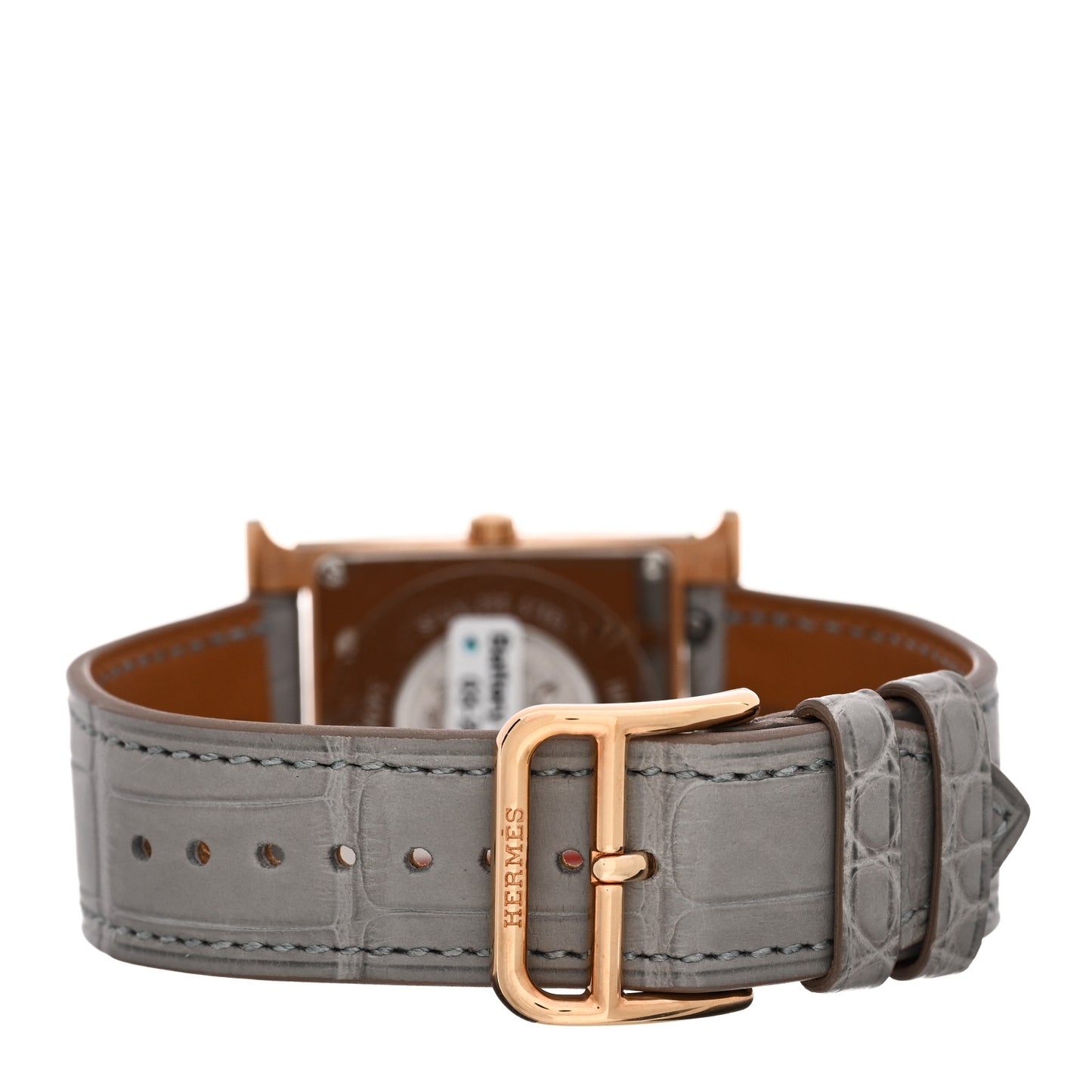 Stainless Steel Alligator Diamond Mother of Pearl 26mm Heure H Hour Quartz Watch Gris Perle