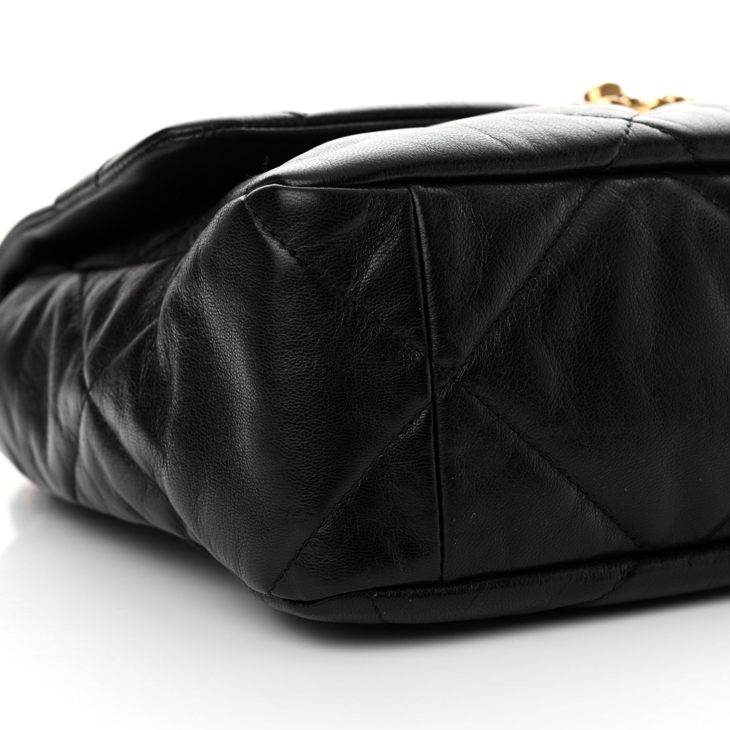 Goatskin Quilted Large Chanel 19 Flap Black