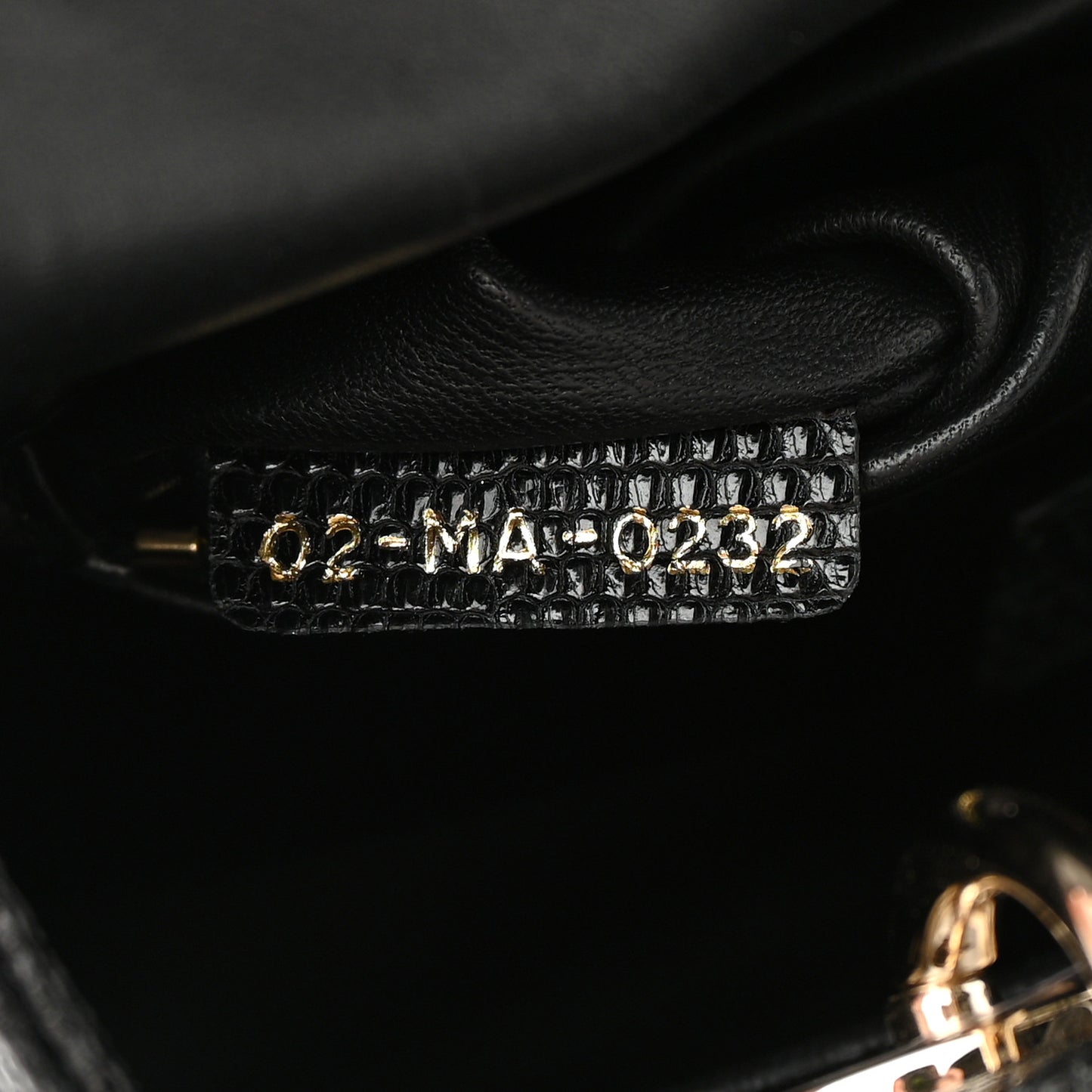 Lizard Small Lady Dior Black