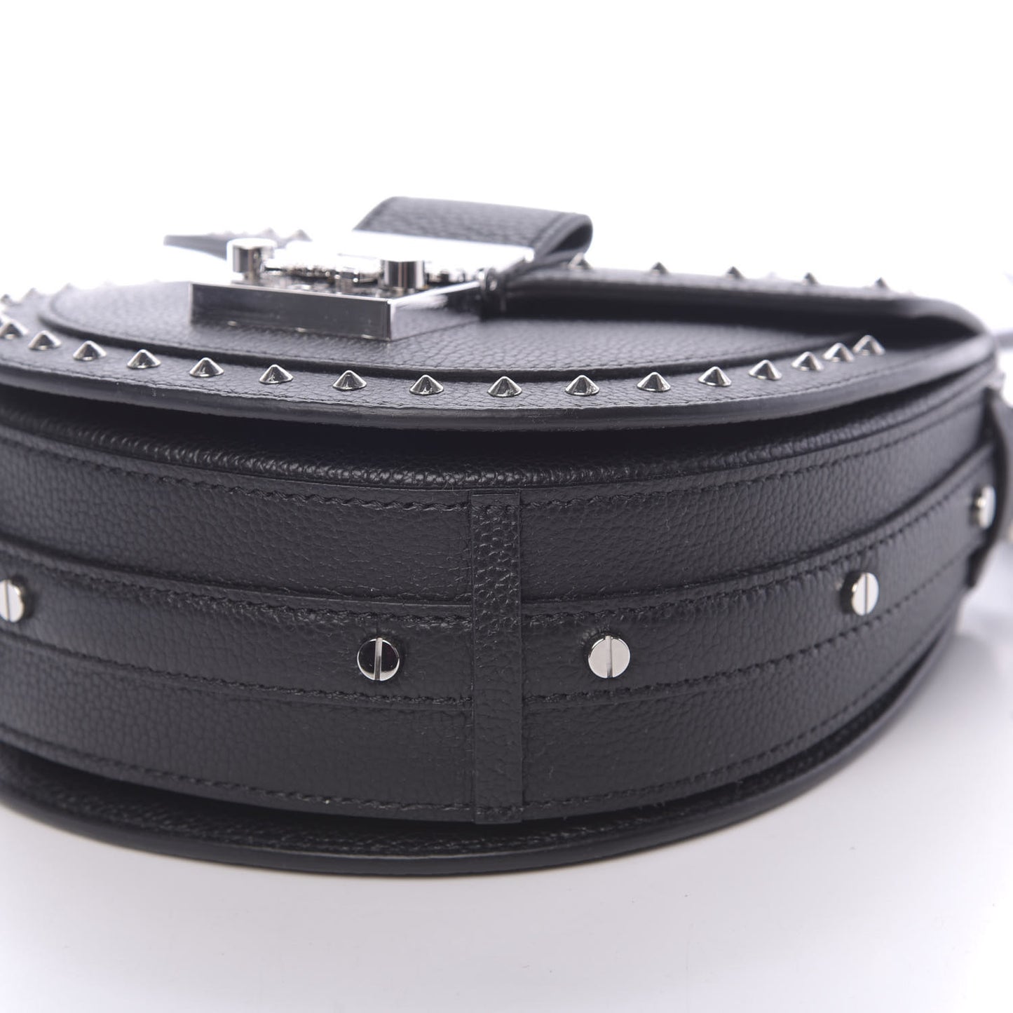 Calfskin Mini Patricia Studded Crossbody Bag Black