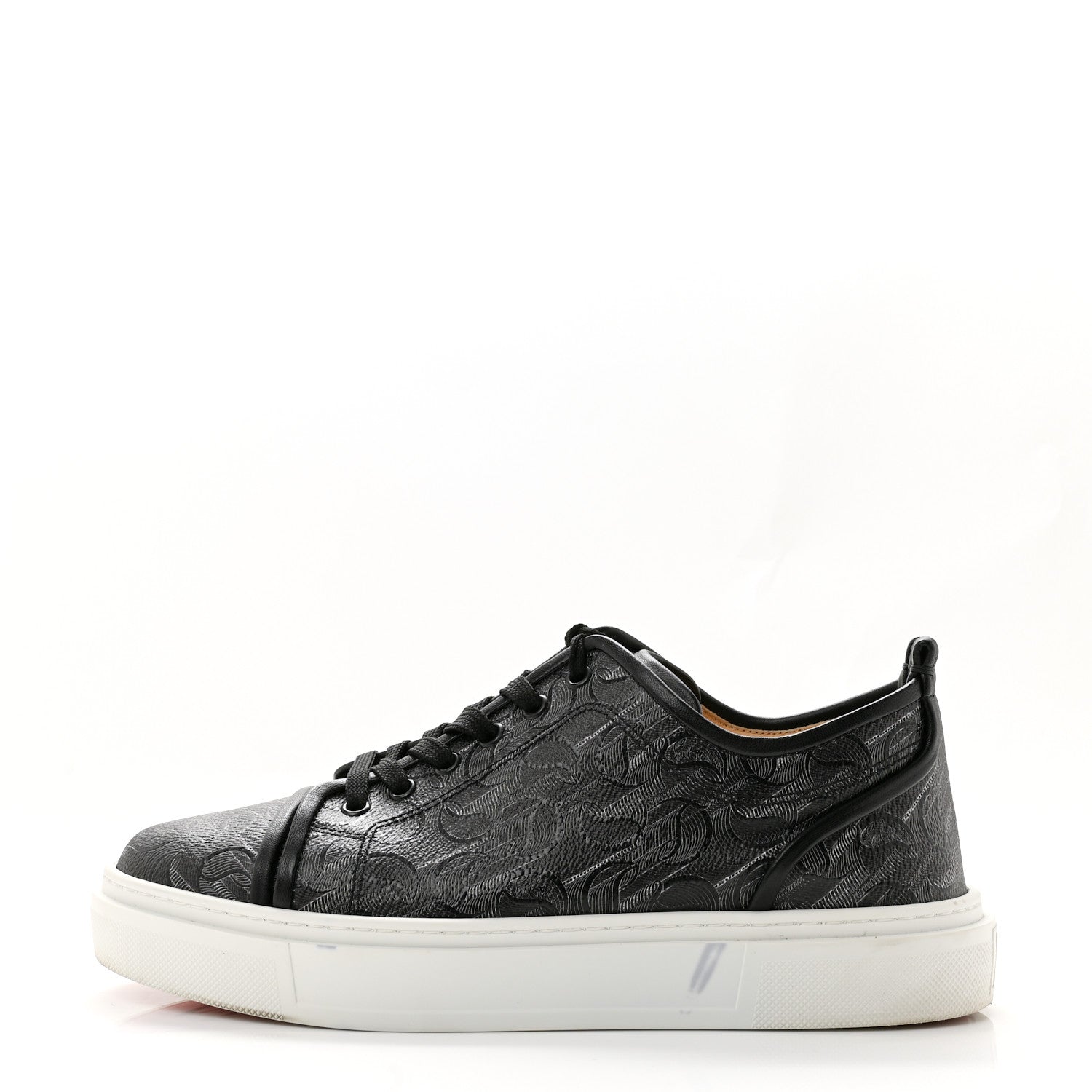 Christian Louboutin Toile Monogram Nappa Mens Adolon Junior Flat Sneakers 42 Black 1 of 11