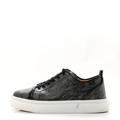 Christian Louboutin Toile Monogram Nappa Mens Adolon Junior Flat Sneakers 42 Black 1 of 11