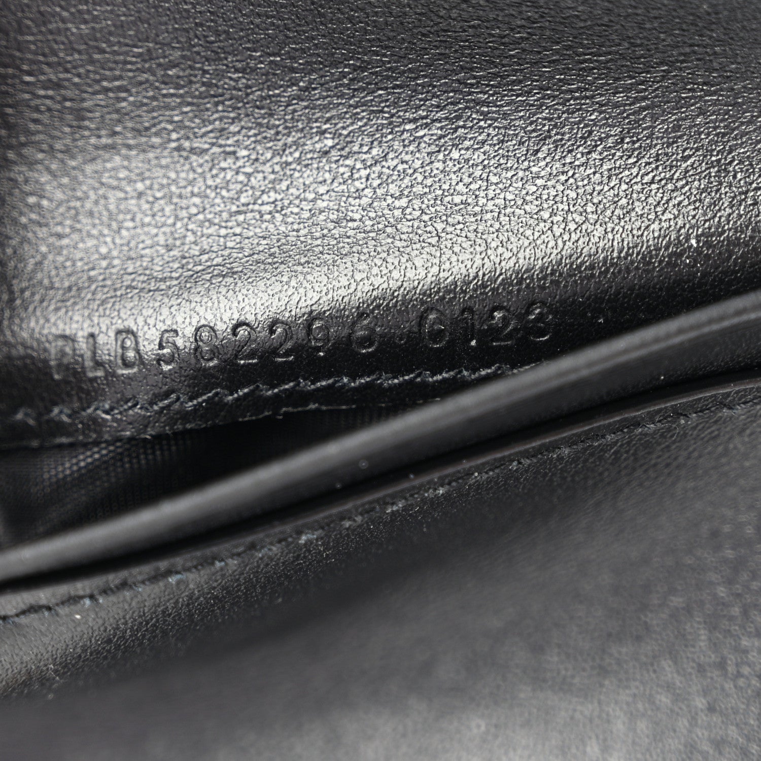 Saint Laurent Shiny Calfskin Crocodile Embossed Monogram Uptown Compact Wallet Black 8 of 13