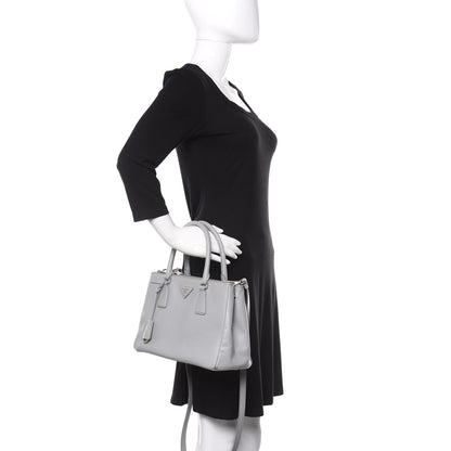 Prada Saffiano Small Galleria Double Zip Tote Nube 3 of 16