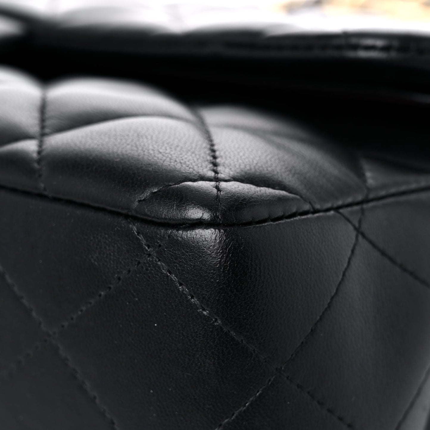 Lambskin Quilted Jumbo Double Flap Black
