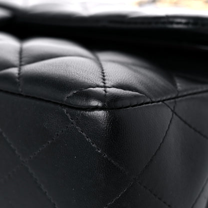 Chanel Lambskin Quilted Jumbo Double Flap Black 9 of 16