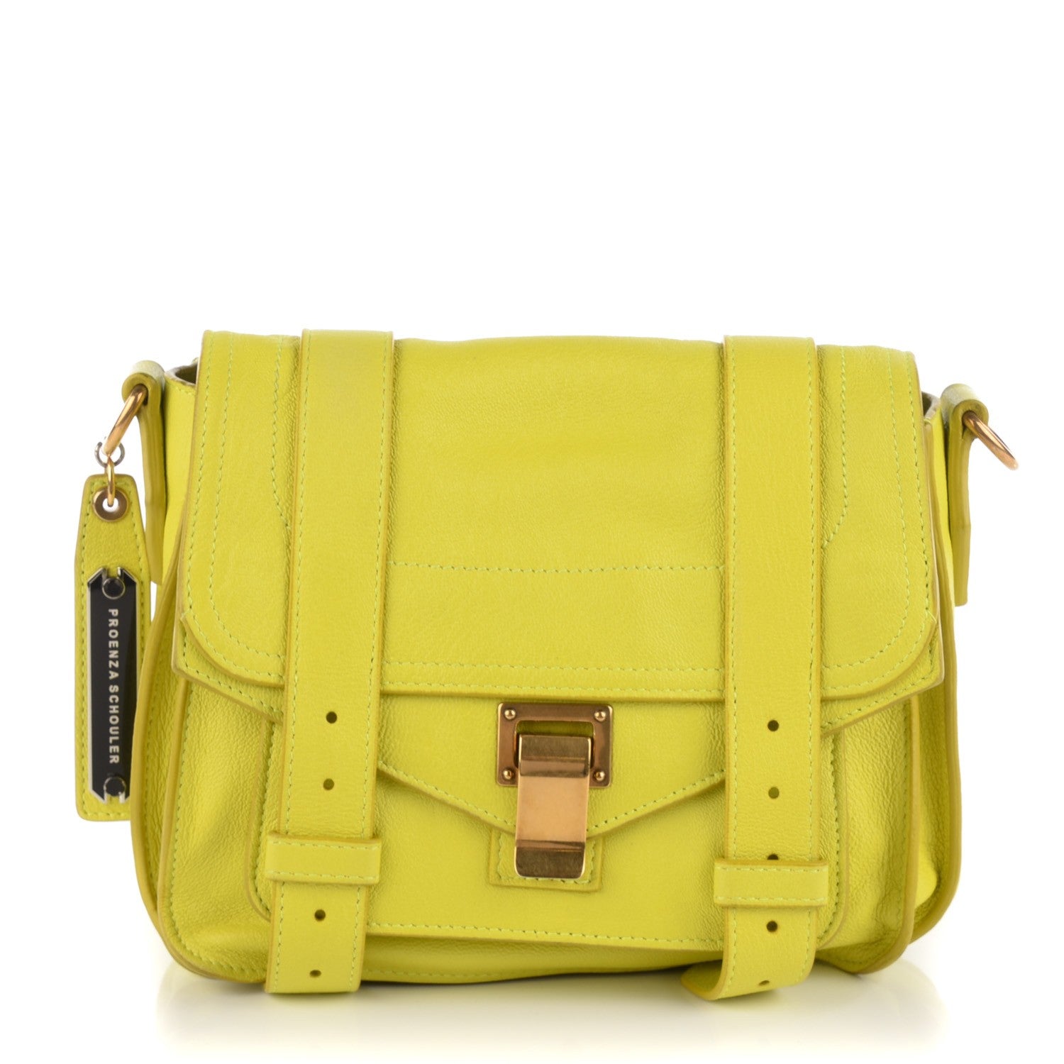 Proenza Schouler Lambskin PS1 Pouch Messenger Lemon 1 of 12