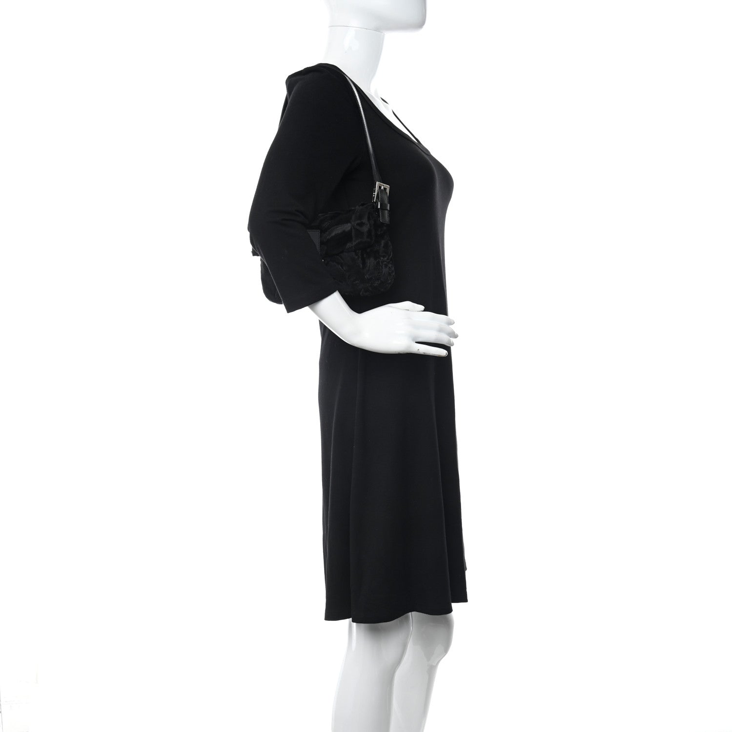 Fendi Persian Lamb Baguette Black 2 of 9