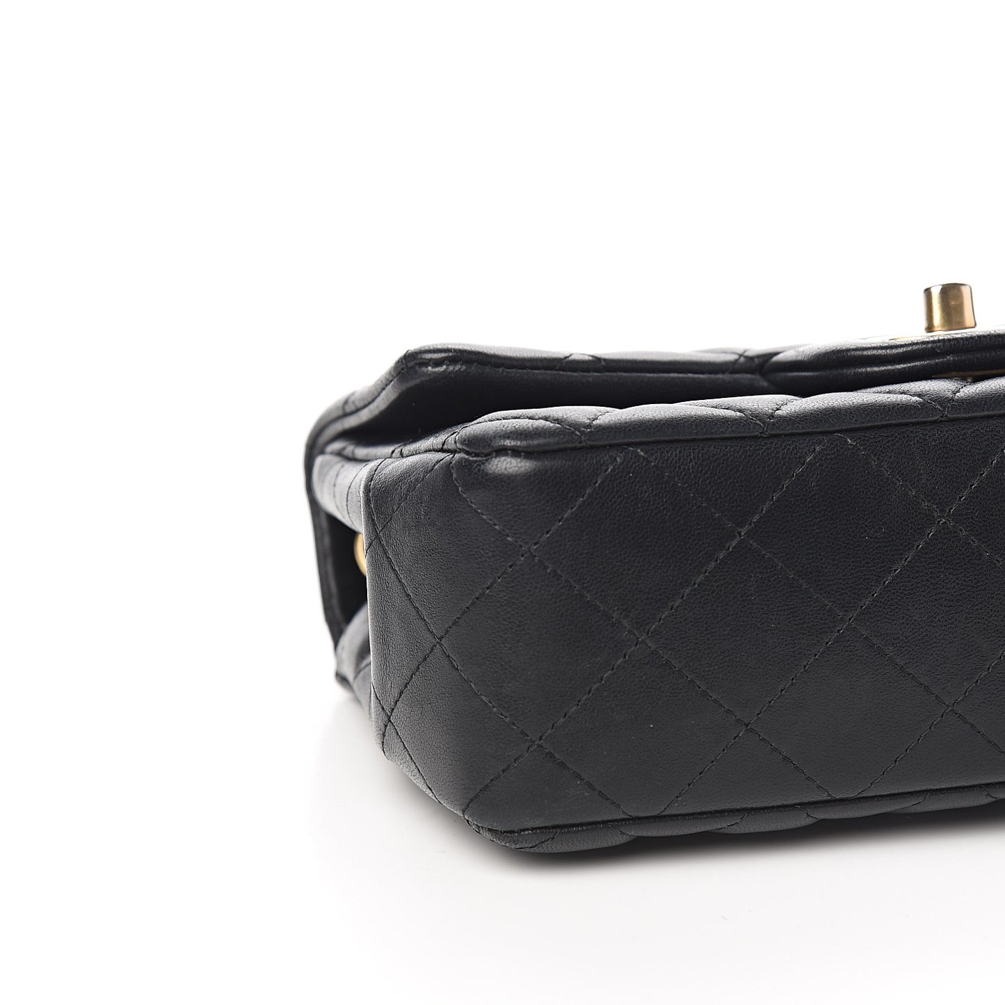 Lambskin Quilted Mini Rectangular Flap Black