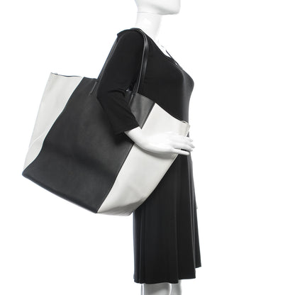 Celine Calfskin Large Horizontal Cabas Phantom White Black 2 of 8