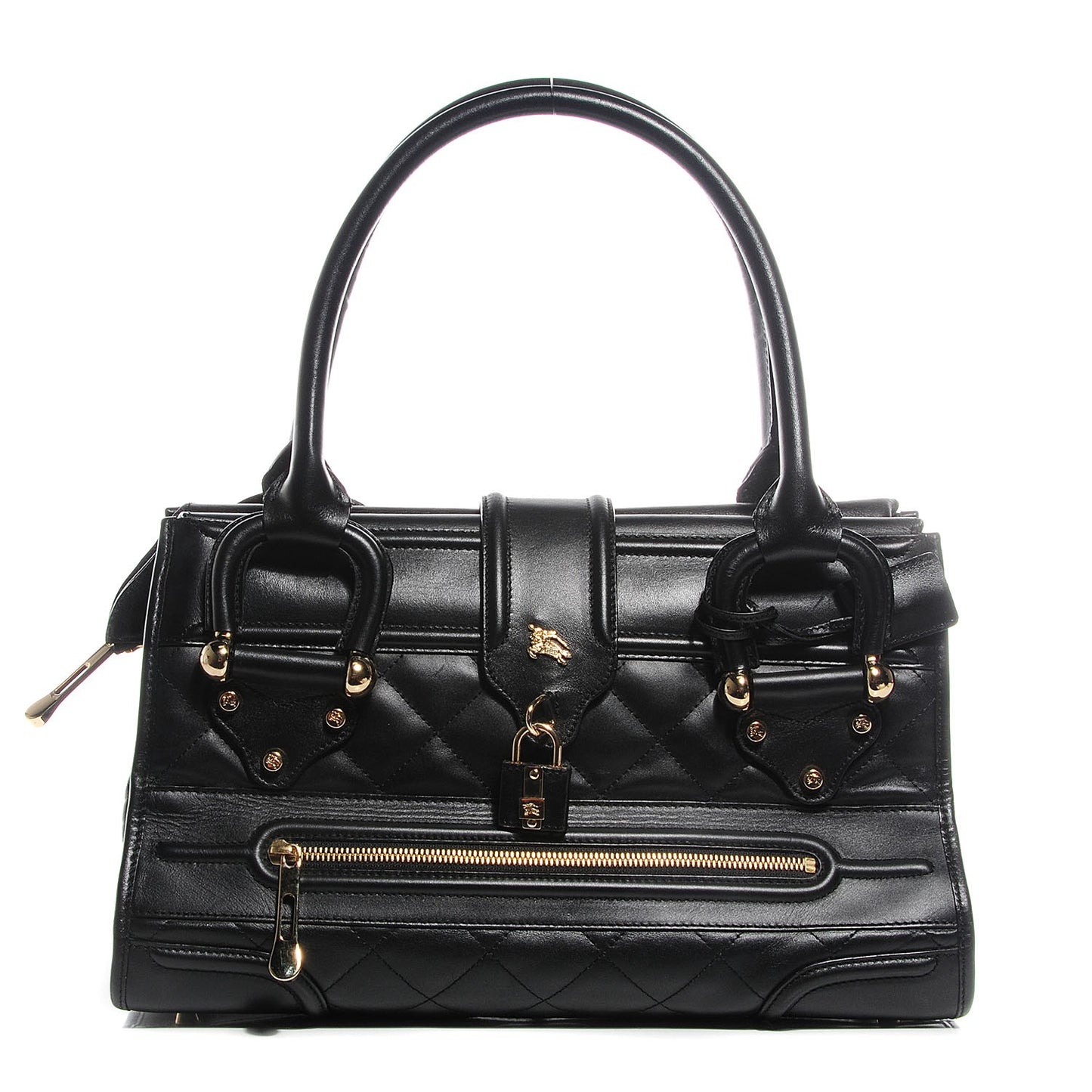 Calfskin Quilted Large Manor Tote Black