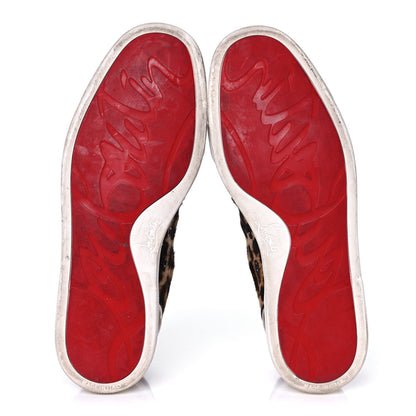 Christian Louboutin Calf Hair Womens Louis Junior Spikes Flat Sneakers 39 Leopard 5 of 10