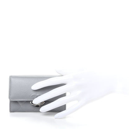 Chanel Grained Calfskin Quilted CC Box Flap Card Holder Grey 2 of 9