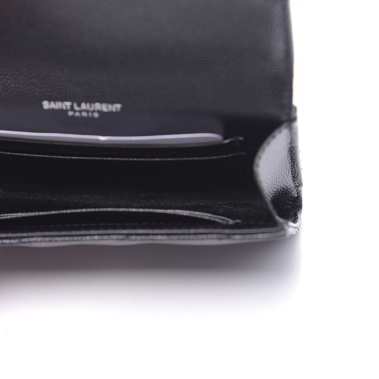 Grain De Poudre Matelasse Chevron Small Monogram Envelope Wallet Black