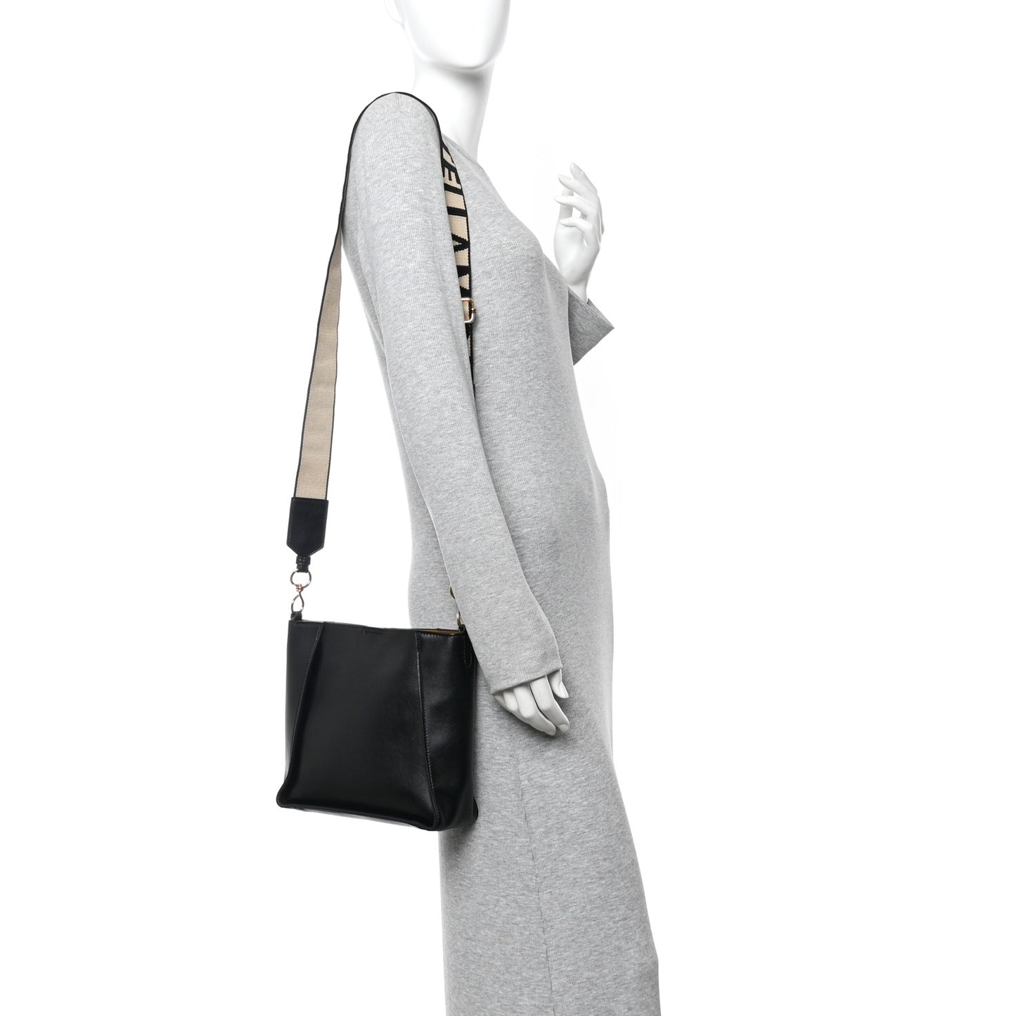 Eco Alter Nappa Perforated Logo Mini Crossbody Black