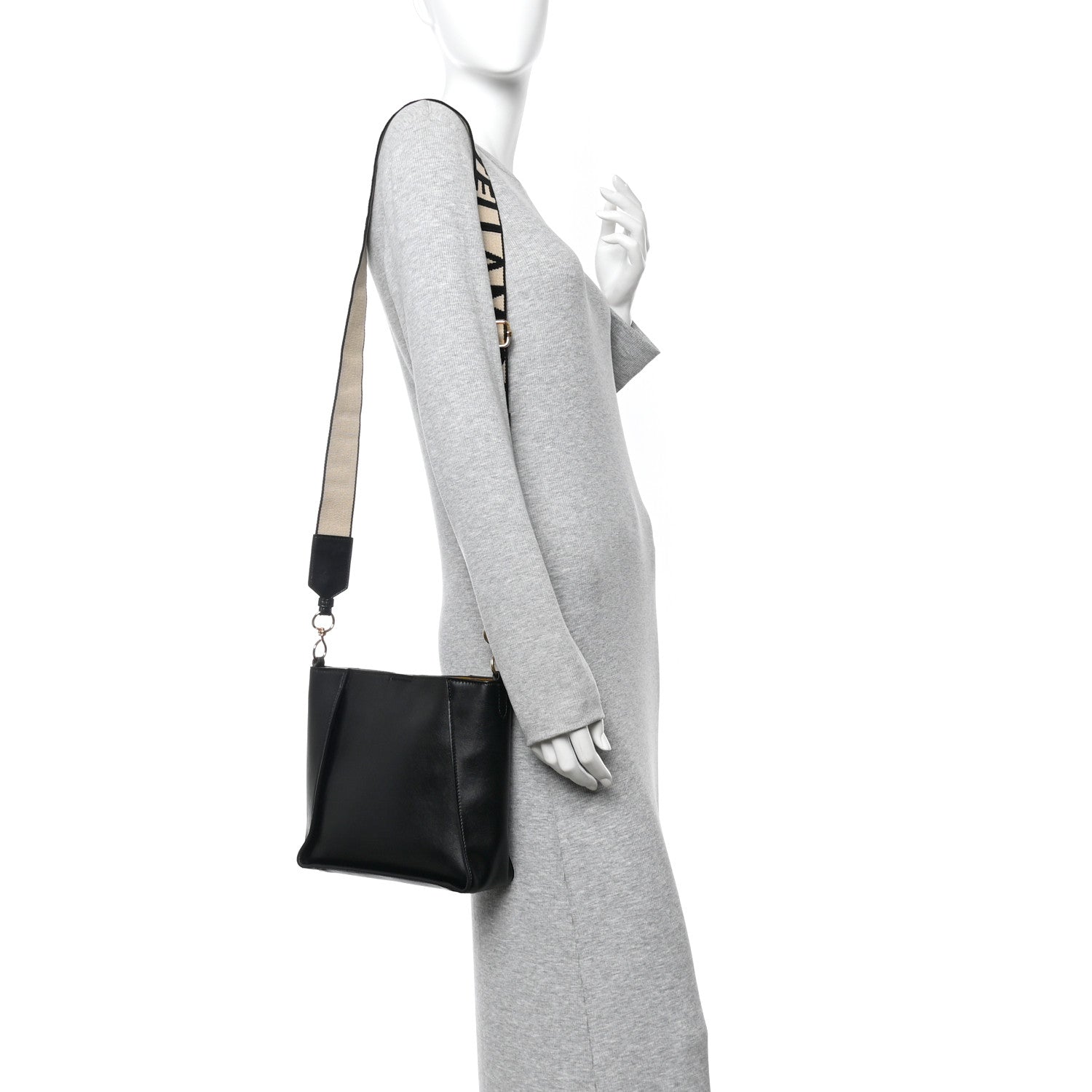 Stella McCartney Eco Alter Nappa Perforated Logo Mini Crossbody Black 2 of 9