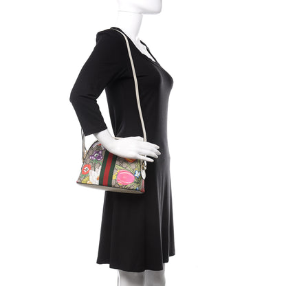Gucci GG Supreme Monogram Flora Web GG Small Ophidia Dome Shoulder Bag White 2 of 11
