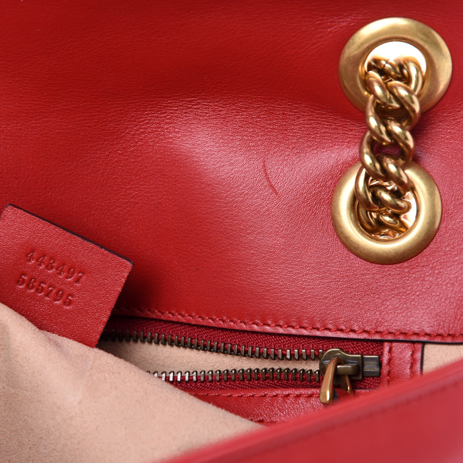 Gucci Calfskin Matelasse Small GG Marmont Shoulder Bag Hibiscus Red 12 of 13