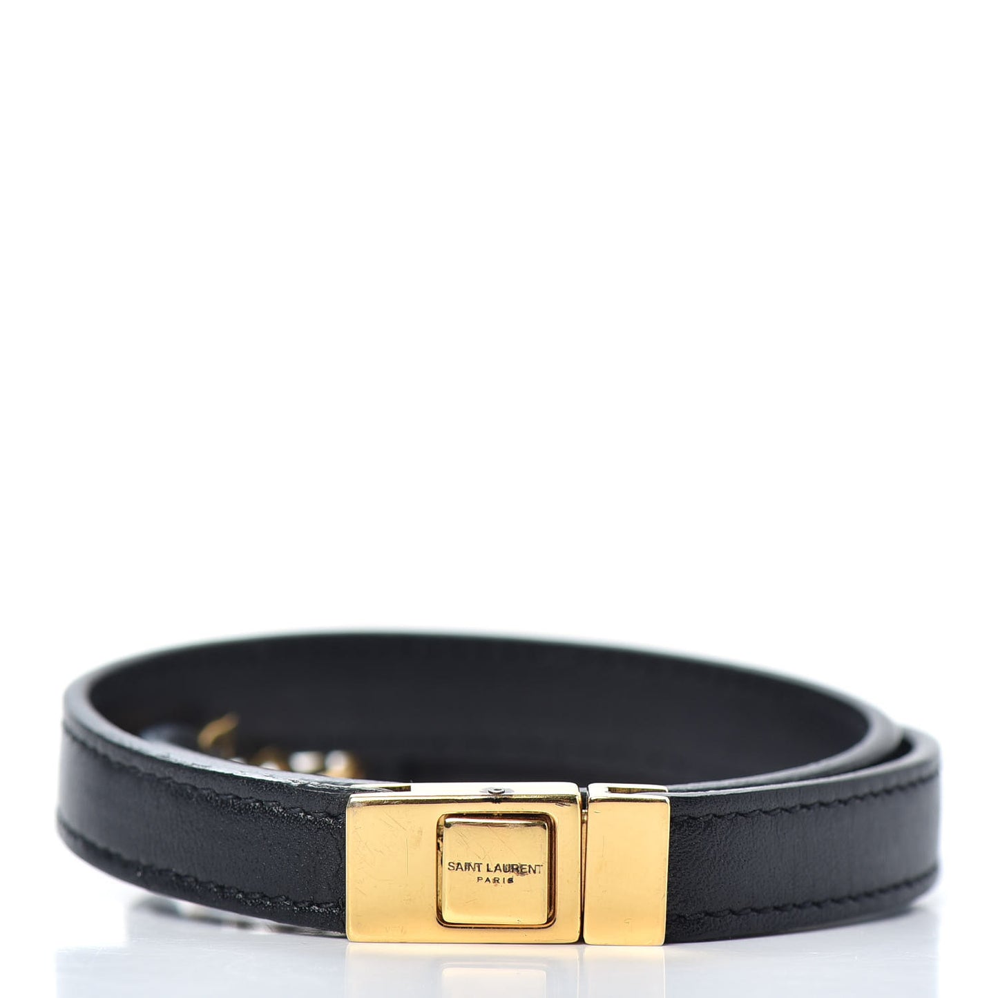 Calfskin Double Wrap Bracelet Black