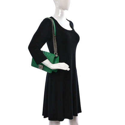 Chanel Caviar Quilted Medium Boy Flap Green 2 of 14