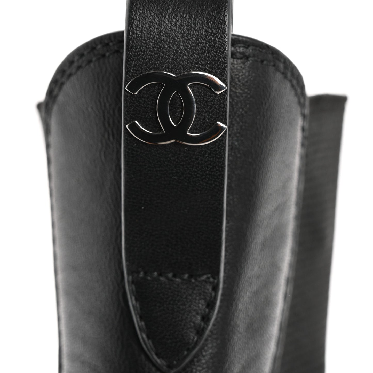 Calfskin Patent Cap Toe Ankle Boots 37 Black