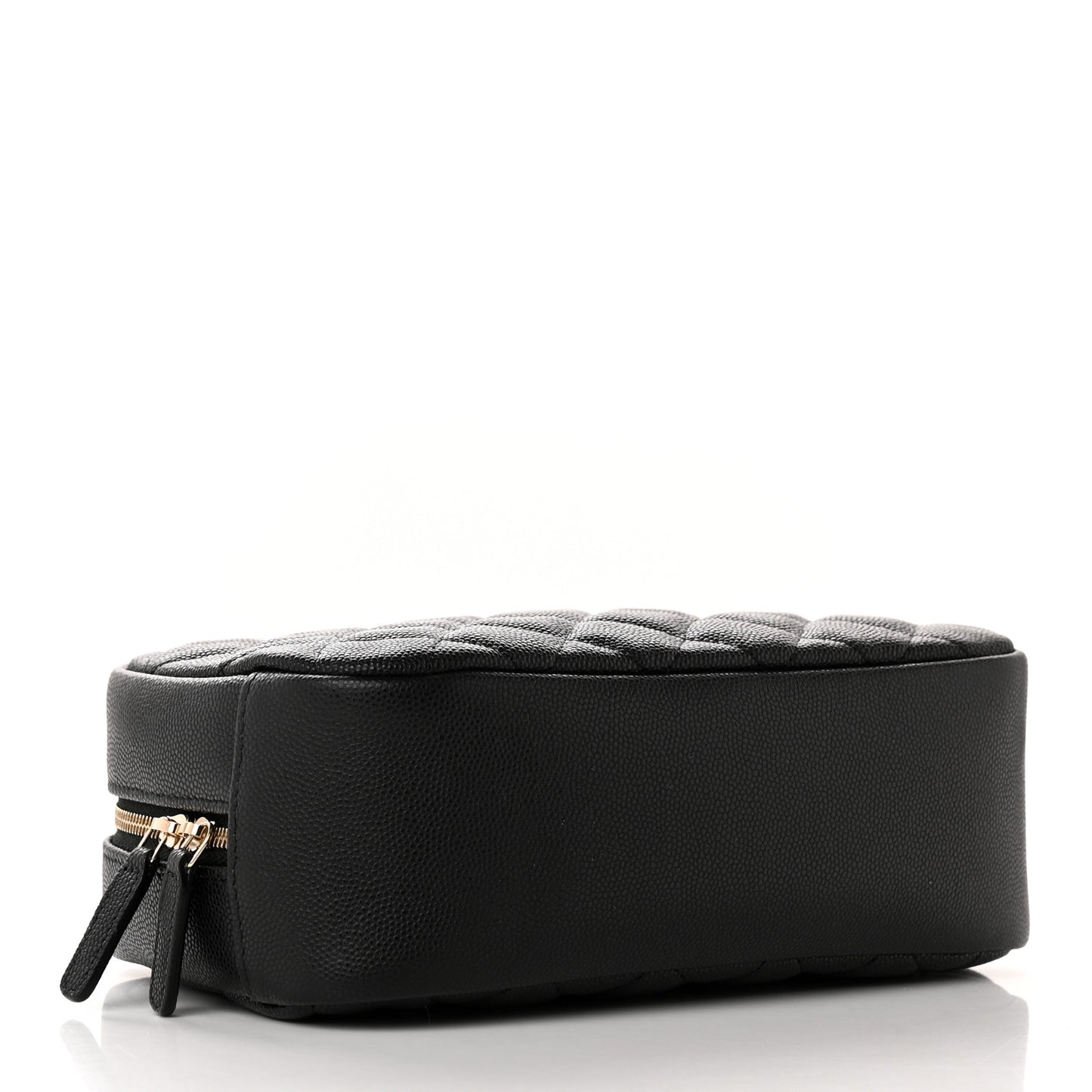 Caviar Quilted Curvy Pouch Cosmetic Case Black