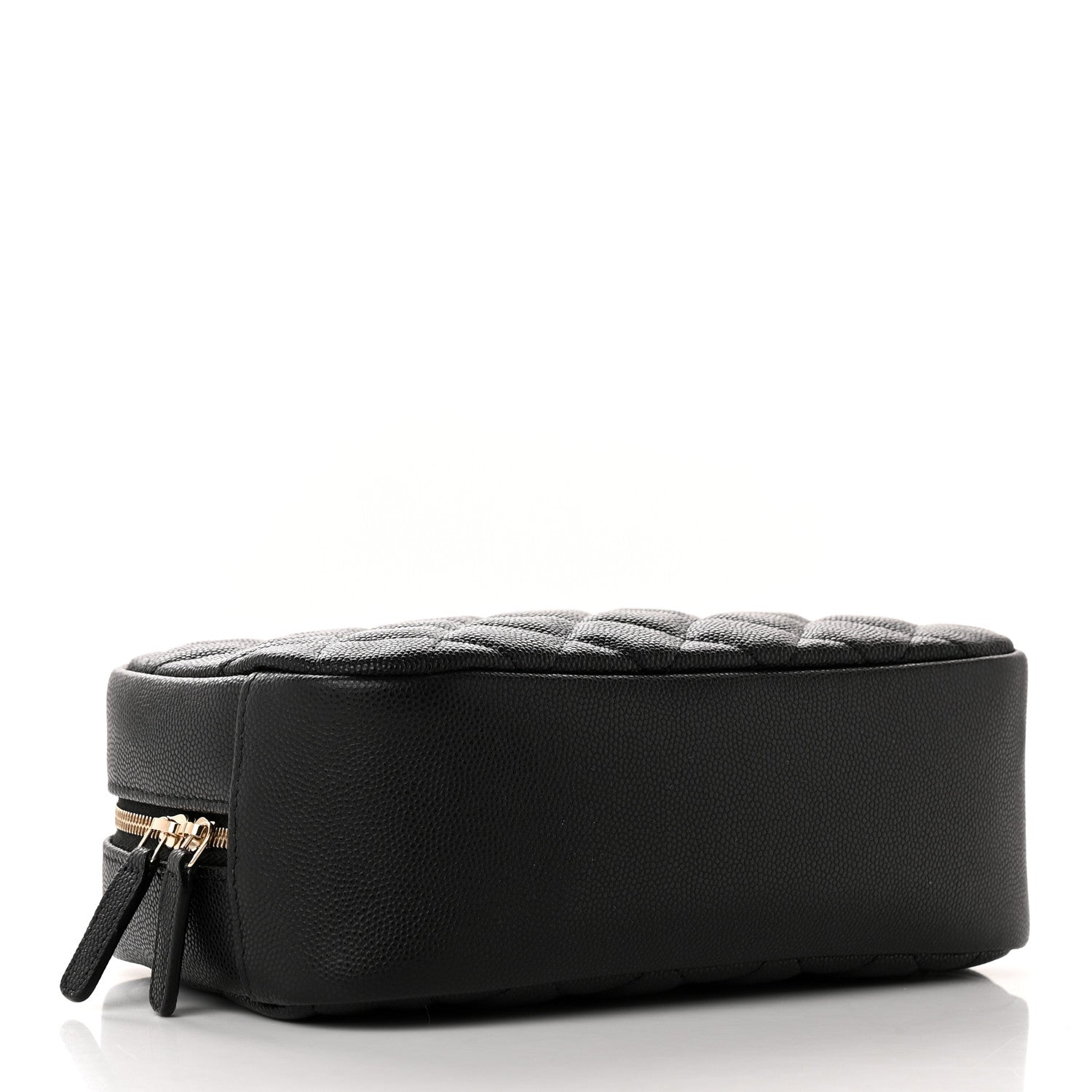 Chanel Caviar Quilted Curvy Pouch Cosmetic Case Black 4 of 10