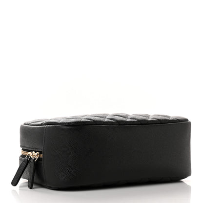 Chanel Caviar Quilted Curvy Pouch Cosmetic Case Black 4 of 10
