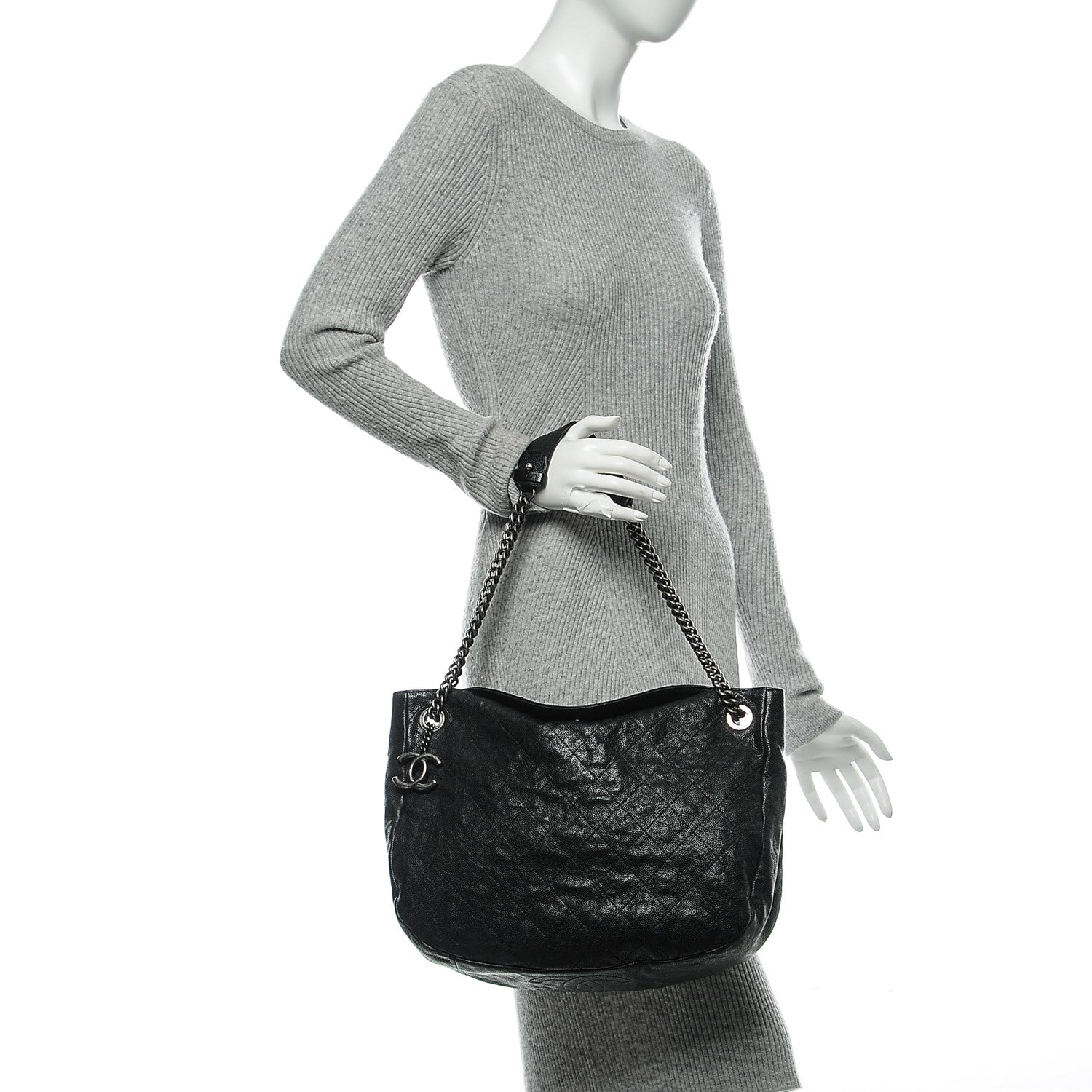 Chanel Caviar Quilted Simply CC Hobo Black 2 of 9