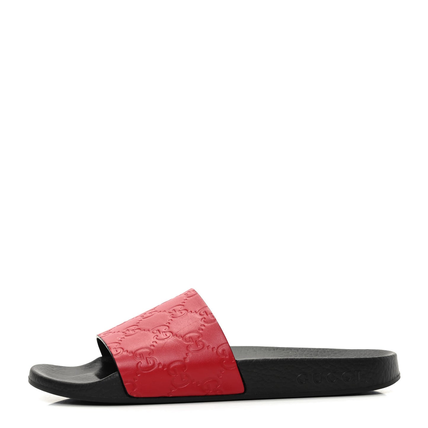 Guccissima Signature Womens Slide Sandals 36 Hibiscus Red