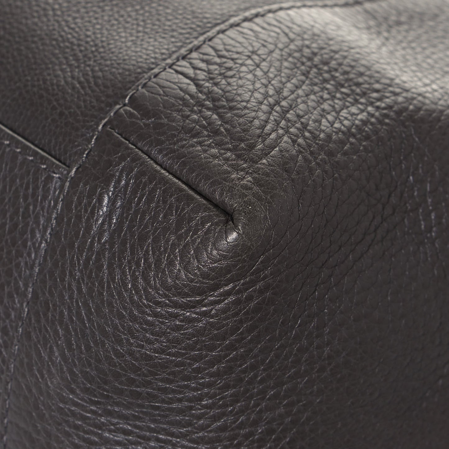 Pebbled Calfskin Medium Greenwich Shoulder Bag Grey