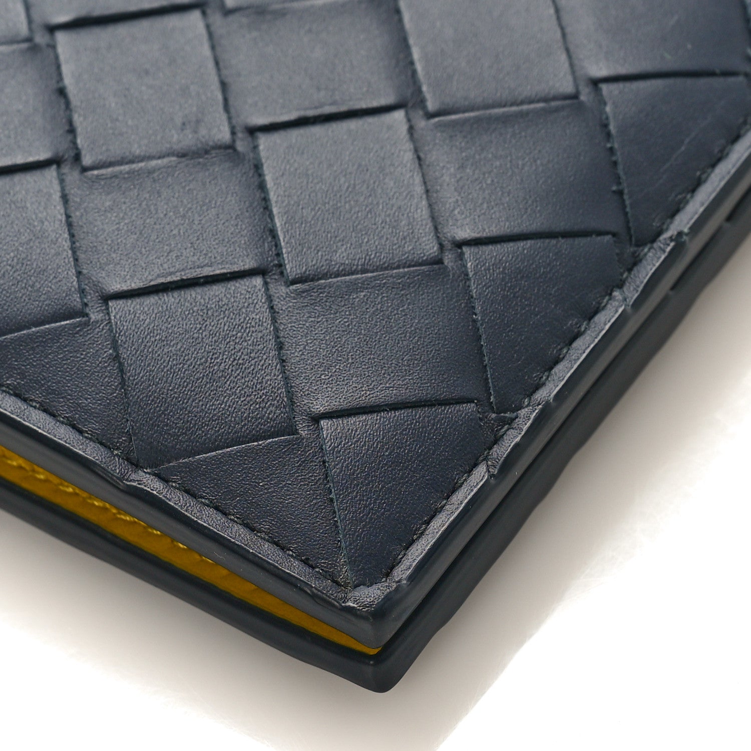 Bottega Veneta Nappa Intrecciato Bi-Fold Wallet Denim Yellow 8 of 9
