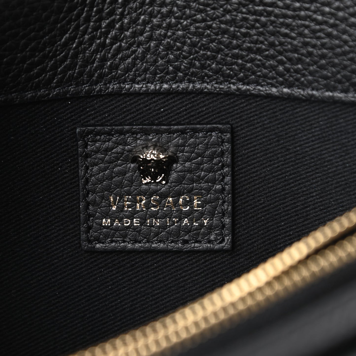 Grained Calfskin Palazzo Chain Evening Bag Black