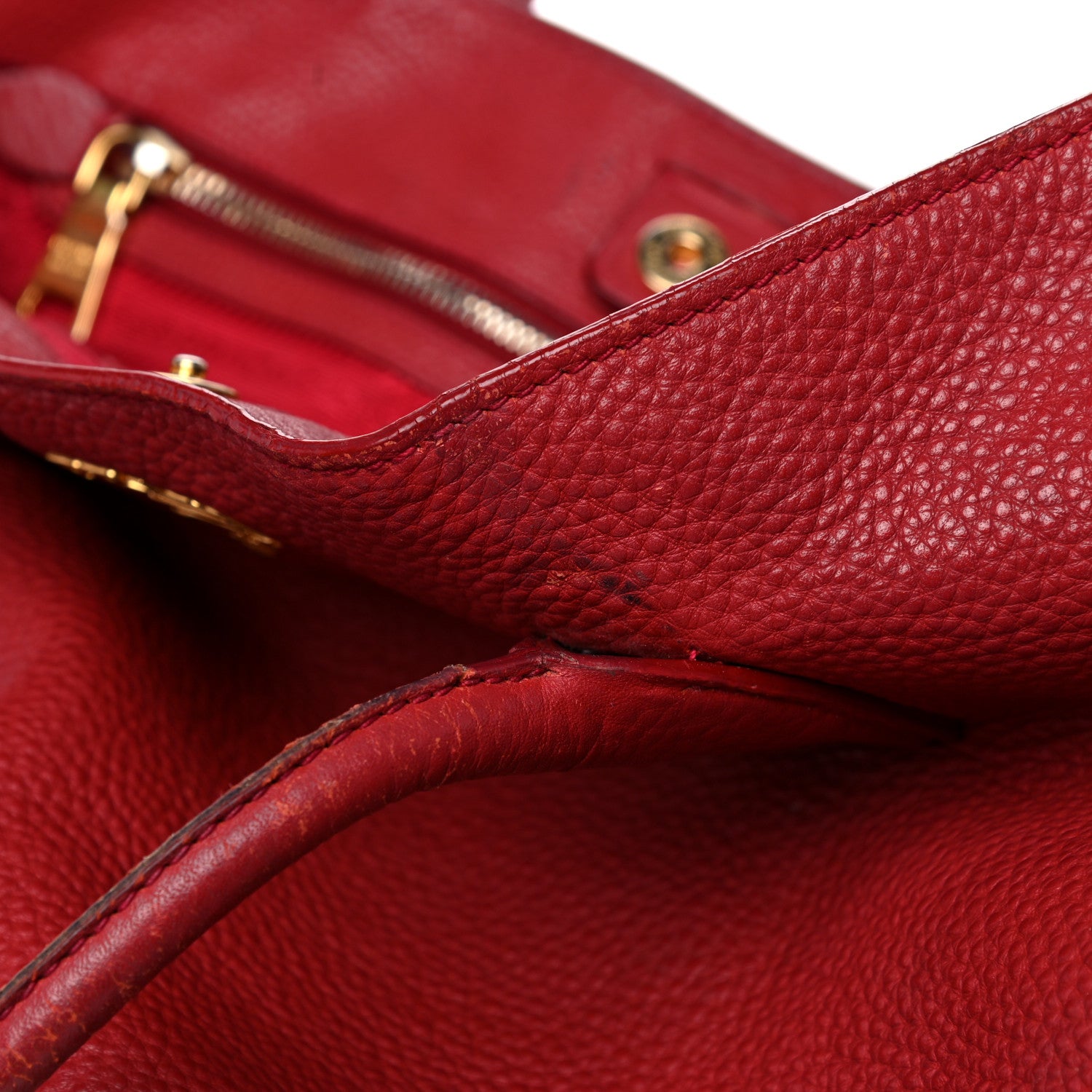 Prada Vitello Daino Tote Rosso 26 of 41