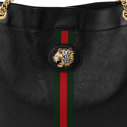 Gucci Calfskin Large Rajah Chain Tote Black 8 of 10