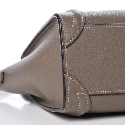 Celine Drummed Calfskin Nano Luggage Souris 9 of 10
