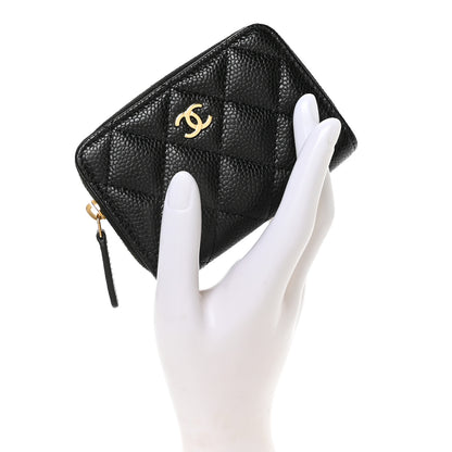 Chanel Caviar Quilted Zip Coin Purse Black 2 of 8