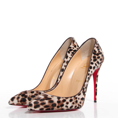 Christian Louboutin Calf Hair Leopard Print Pigalle Follies 100 Pumps 39 Brown White 5 of 13